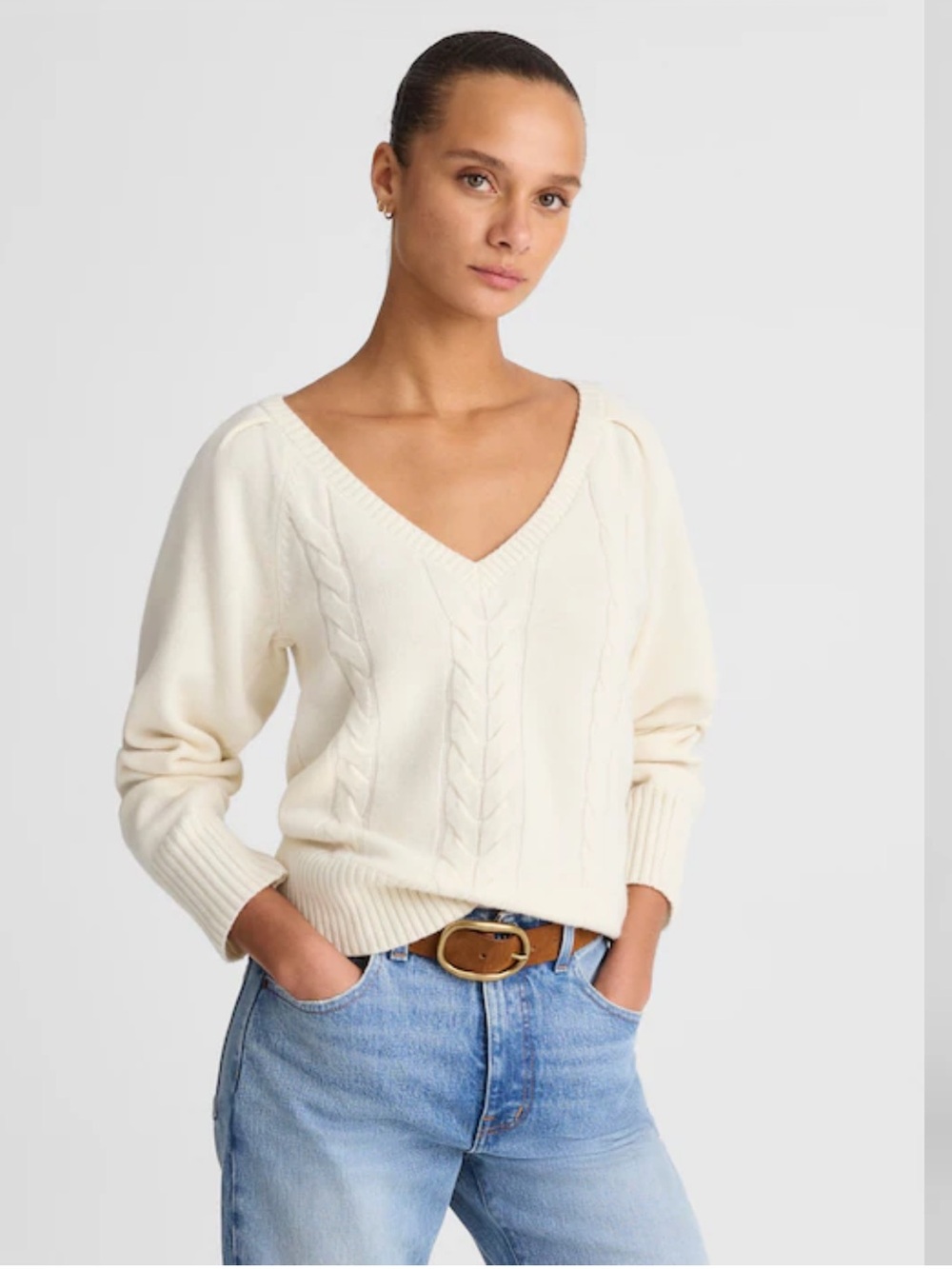 NWT Madewell 100% Merino Wool V-Neck Pullover Sweater